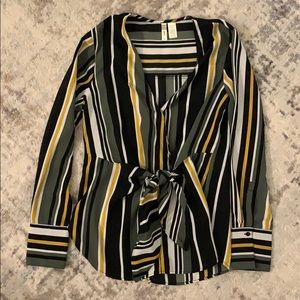 Japna striped tie blouse